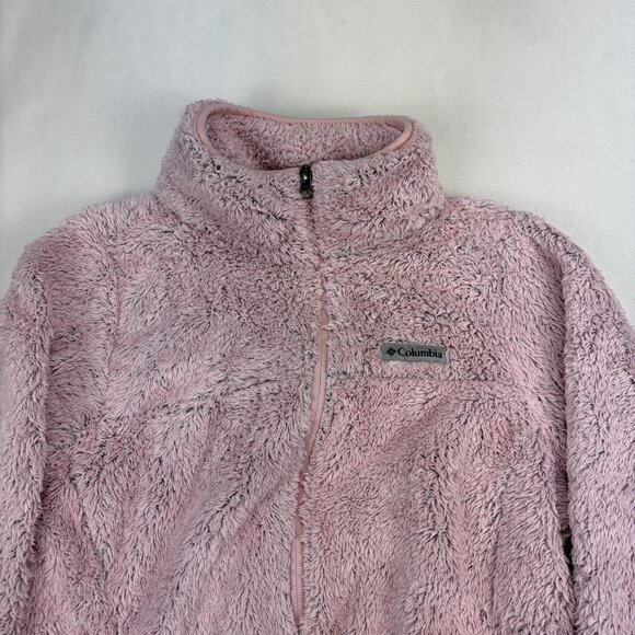 Columbia Women's Teddy Fleece Jacket Full Zip M Pink/Grey - Picture 6 of 10